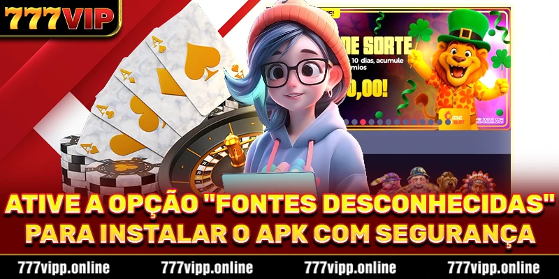 Ative a opção "Fontes desconhecidas" para instalar o APK com segurança