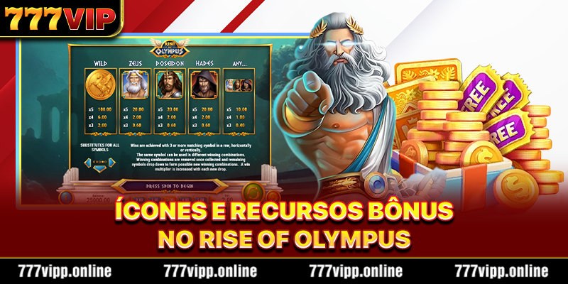 Ícones e Recursos Bônus no Rise of Olympus