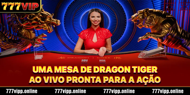 Uma mesa de Dragon Tiger ao vivo pronta para a ação